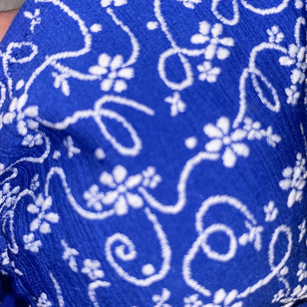 SeaMolly floral-jacquard-drawstring-tied-cheeky-bikini-set Blue/White Bikini Set - Picture 2 of 5